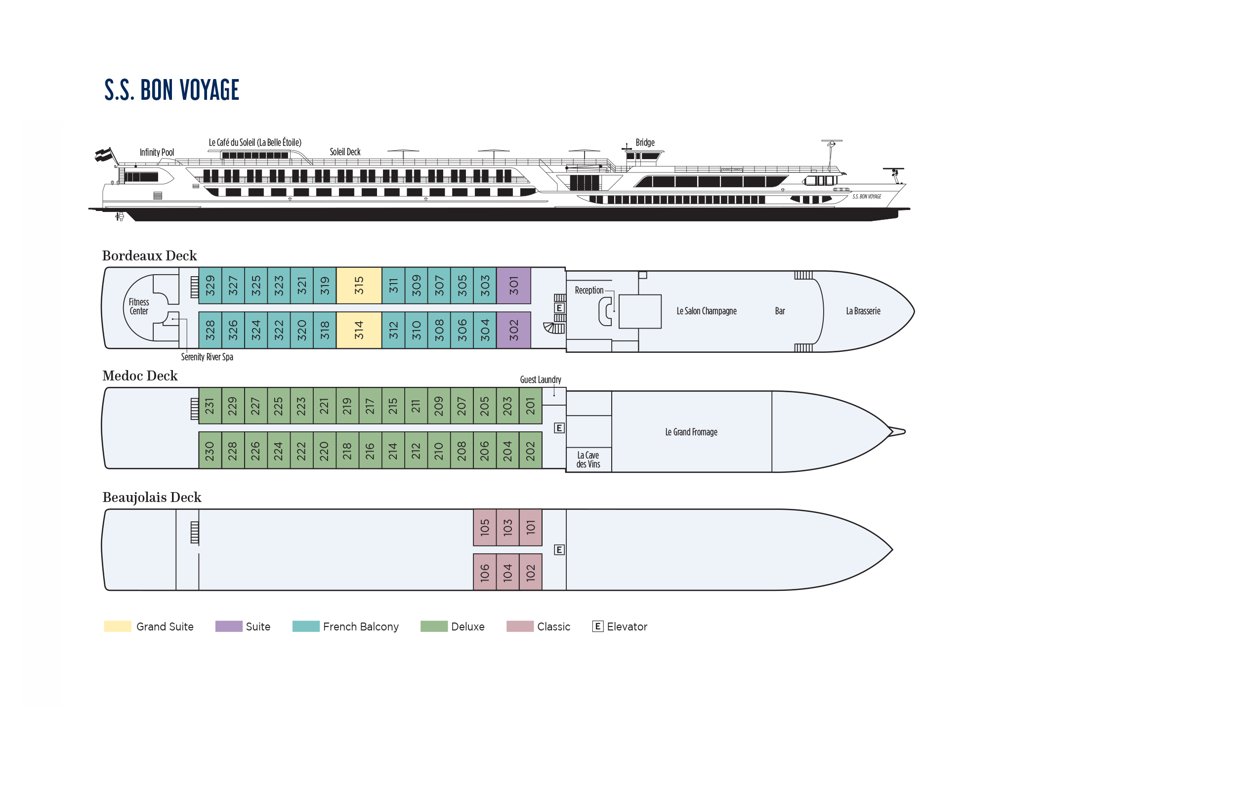 Deck plan (S.S. Bon Voyage)